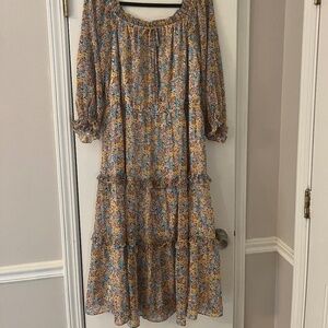 Lauren Conrad Midi Floral Peasant Dress